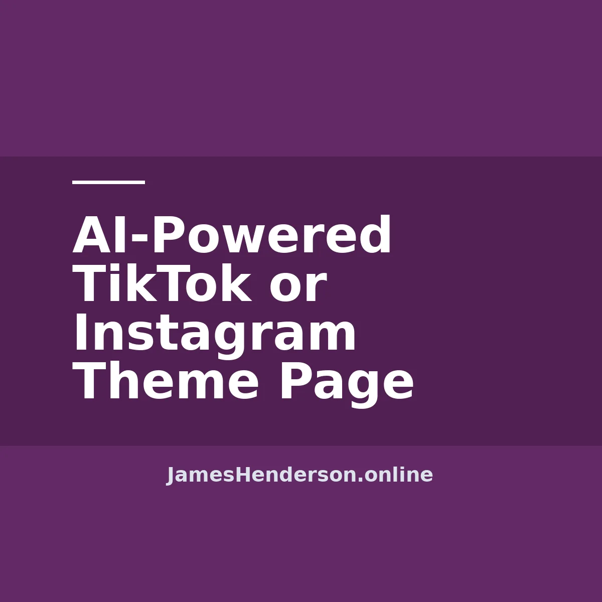 AI-Powered TikTok or Instagram Theme Page